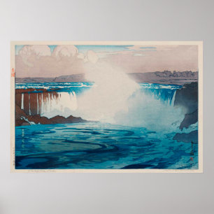 ナ イ ラ 瀑 布, Niagara Herfsten, Hiroshi Yoshida, Wood Poster