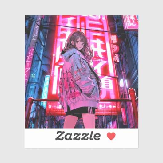 ネオンJKシール Seal|寿司娘 GenerativeAI Sticker (Vel)