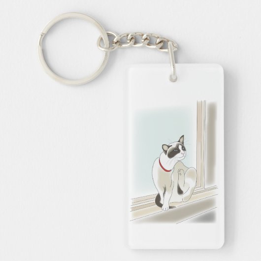 ネコのイラストキーホルダー SLEUTELHANGER (Voorkant)