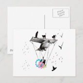ネ コ 飛 行 機 BRIEFKAART (Voorkant / Achterkant)