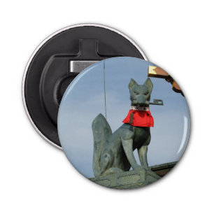 ネ van de keuken キ (Fox) met Key in Mouth Button Flesopener