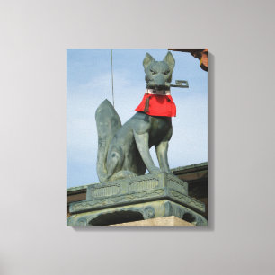 ネ van de keuken キ (Fox) met Key in Mouth Canvas Afdruk
