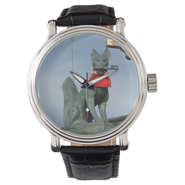 ネ van de keuken キ (Fox) met Key in Mouth Horloge (Voorkant)
