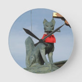 ネ van de keuken キ (Fox) met Key in Mouth Ronde Klok (Voorkant)