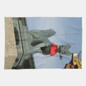 ネ van de keuken キ (Fox) met Key in Mouth Theedoek (Horizontaal)