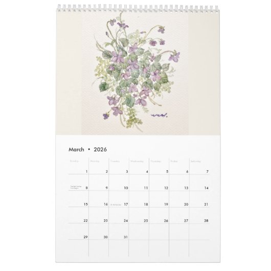 バラとお花のカレンダー KALENDER (Mar 2026)