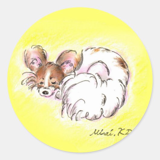 パピヨンちゃん RONDE STICKER (Voorkant)