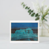 パ ル ノ 神 殿, Parthenon, Hiroshi Yoshida, Woodcut Briefkaart (Staand voorkant)