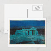 パ ル ノ 神 殿, Parthenon, Hiroshi Yoshida, Woodcut Briefkaart (Voorkant / Achterkant)