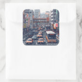 ピクセルアート 東京の渋滞のステッカー VIERKANTE STICKER (Tas)