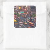 ピクセルアート 東京の渋滞のステッカー VIERKANTE STICKER (Tas)