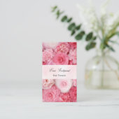 ピンクの花のかわいい名刺 VISITEKAARTJE (Staand voorkant)