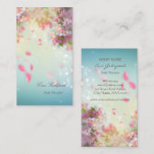 ピンクの花びらが舞うオシャレな名刺 VISITEKAARTJE (Voorkant / Achterkant)