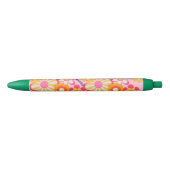 ピンクレトロかわいいお花デザイン♡ ZWARTE INKT PEN (Voorkant)