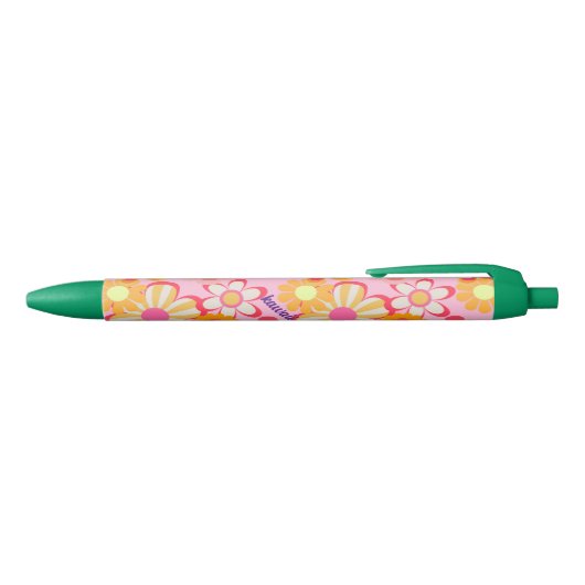 ピンクレトロかわいいお花デザイン♡ ZWARTE INKT PEN (Bovenkant)