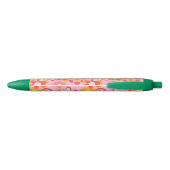 ピンクレトロかわいいお花デザイン♡ ZWARTE INKT PEN (Achterkant)