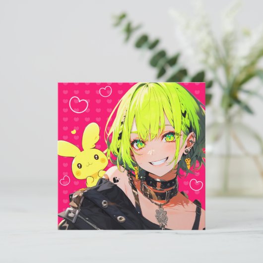 フリーカード|VACHABORG グッズ「♪ らぶゆーじゃーにー」 KAART (Staand voorkant)