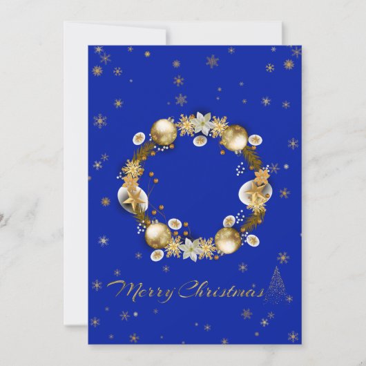 ブルーエレガントなクリスマスカード♡  FEESTDAGENKAART (Voorkant)