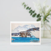 ブ ラ イ ホ ン, Breithorn, Hiroshi Yoshida, Woodcut Briefkaart (Staand voorkant)