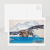 ブ ラ イ ホ ン, Breithorn, Hiroshi Yoshida, Woodcut Briefkaart (Voorkant / Achterkant)