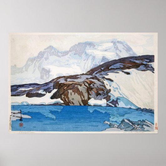 ブ ラ イ ホ ン, Breithorn, Hiroshi Yoshida, Woodcut Poster (Voorkant)