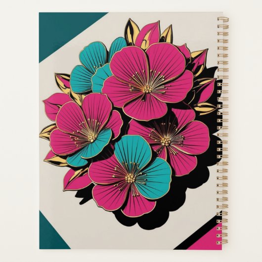 プランナー手帳 モダン牡丹デザイン PLANNER (Achterkant)