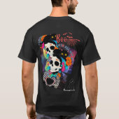 ベーシックダークTシャツ(スカルと黒猫のハロウィーンTシャツ) T-SHIRT (Achterkant)
