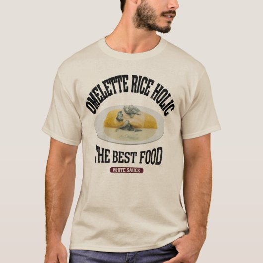ホワイトソースのオムライス(ビンテージ風) T-SHIRT (Voorkant)