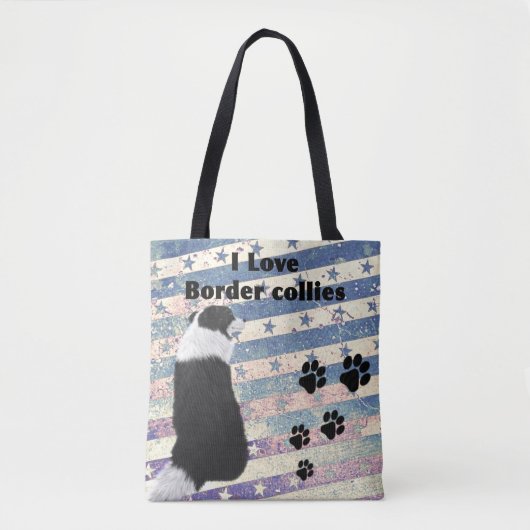 ボーダーコリー 犬 いぬ オリジナルバック TOTE BAG (Voorkant)