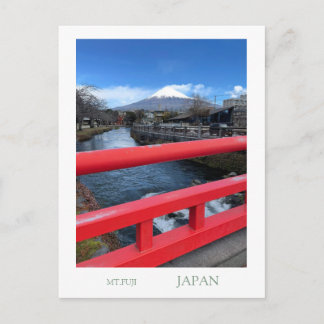 ポラロイド風 富士山と赤い橋 観光ポストカード | Modern Vintage Mt Fuji J Briefkaart