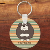 ミニチュアシュナウザー "シュナたま(黒)" -Retro- Sleutelhanger (Voorkant)