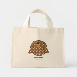 ミニチュアダックスフンド "ダクたま(チョコダップル)" <名入れ> MINI TOTE BAG