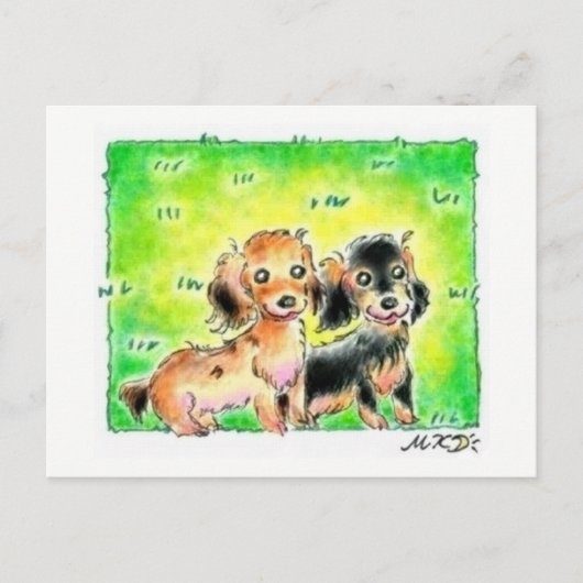 ミニチュアダック ス フ ン ト ち ゃ んvoordrachtshalve briefkaart (Voorkant)