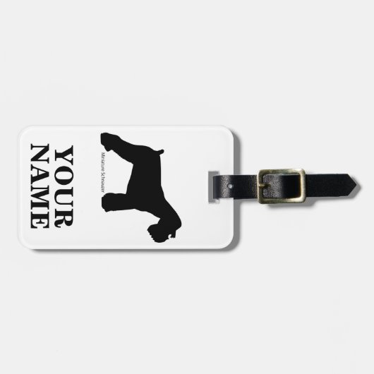 ミニチュア・シュナウザー (名入れ) BAGAGELABEL (Voorkant horizontaal)