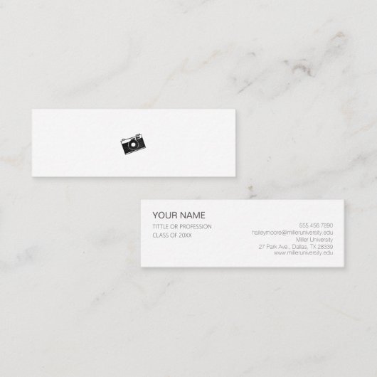 ミニマムでシンプルな名刺　ビジネスカード　カメラ MINI VISITEKAARTJE (Voorkant / Achterkant)