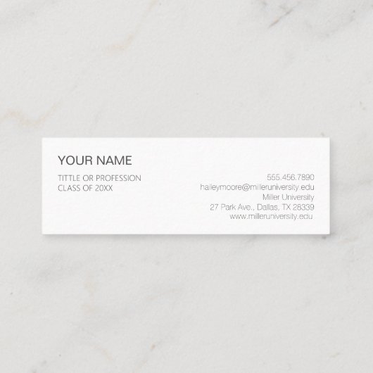 ミニマムでシンプルな名刺　ビジネスカード　コーヒー MINI VISITEKAARTJE (Achterkant)