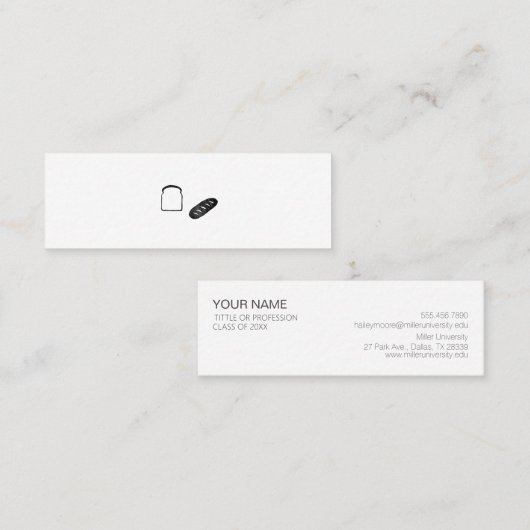 ミニマムでシンプルな名刺　ビジネスカード　食パン・フランスパン MINI VISITEKAARTJE (Voorkant / Achterkant)