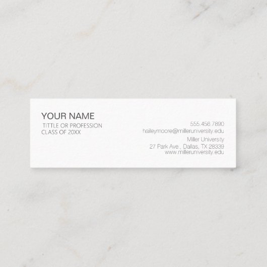 ミニマムでシンプルな名刺　ビジネスカード　食パン・フランスパン MINI VISITEKAARTJE (Achterkant)