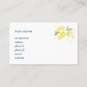 ミモザの水彩イラスト VISITEKAARTJE (Achterkant)