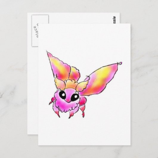 モモイロヤママユ ち ゃ ん BRIEFKAART (Voorkant / Achterkant)