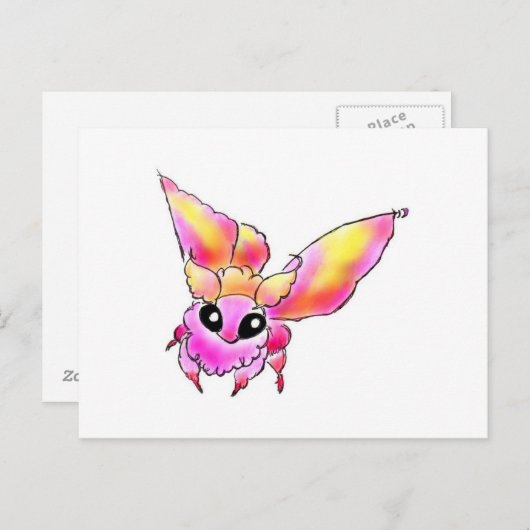 モモイロヤママユ ち ゃ ん BRIEFKAART (Voorkant / Achterkant)