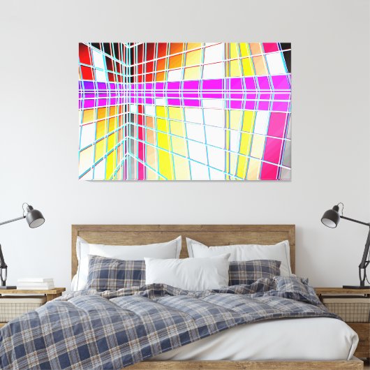 モンドリアンシティ10 CANVAS AFDRUK (Insitu (Slaapkamer))