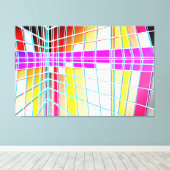 モンドリアンシティ10 CANVAS AFDRUK (Insitu (Houten vloer))