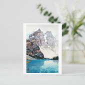 モ ー 湖, Moraine Lake, Hiroshi Yoshida, Woodcut Briefkaart (Staand voorkant)