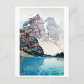 モ ー 湖, Moraine Lake, Hiroshi Yoshida, Woodcut Briefkaart (Voorkant)