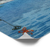 モ ー 湖, Moraine Lake, Hiroshi Yoshida, Woodcut Poster (Hoek)