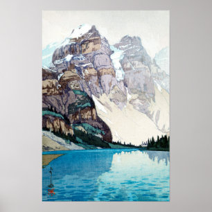 モ ー 湖, Moraine Lake, Hiroshi Yoshida, Woodcut Poster