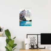 モ ー 湖, Moraine Lake, Hiroshi Yoshida, Woodcut Poster (Thuiskantoor)