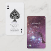 ユニークなスペードエースのトランプ柄　オシャレ　宇宙 VISITEKAARTJE (Voorkant / Achterkant)