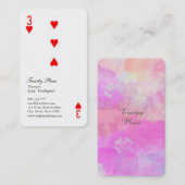 ユニークなハートのトランプ柄　オシャレな女性の VISITEKAARTJE (Voorkant / Achterkant)